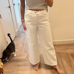 Banana Republic White Wide-Leg High Rise Jeans Size 6